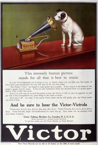 Propaganda para os gramofones de Victor, de &39;The Theatre&39;, c.1910